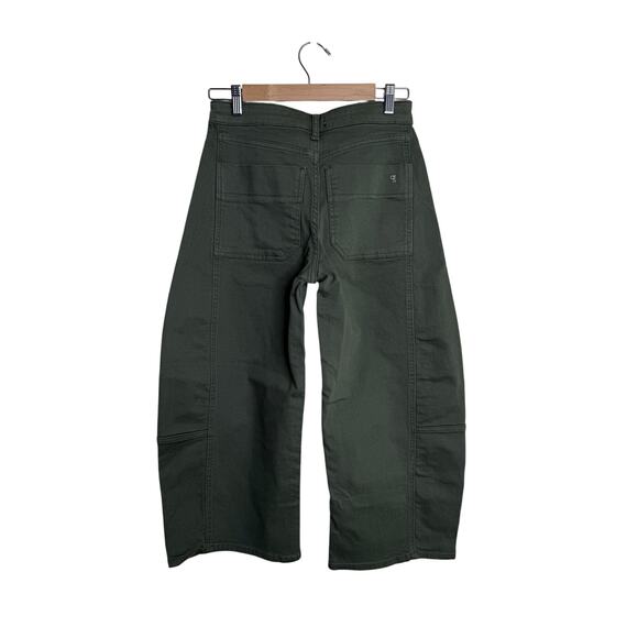 NWT Anthropologie Pilcro Heritage Kenna Mid-Rise Barrel Jeans Green Size 25P - Picture 4 of 6